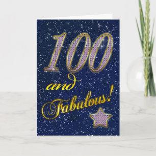 Cartão 100th birthday for someone Fabulous