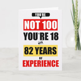 Cartão 100th Birthday Funny 82 Years of Experience