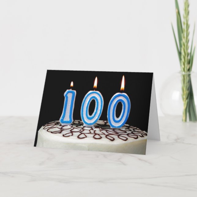 Cartão 100th Bolo de aniversário (Frente)