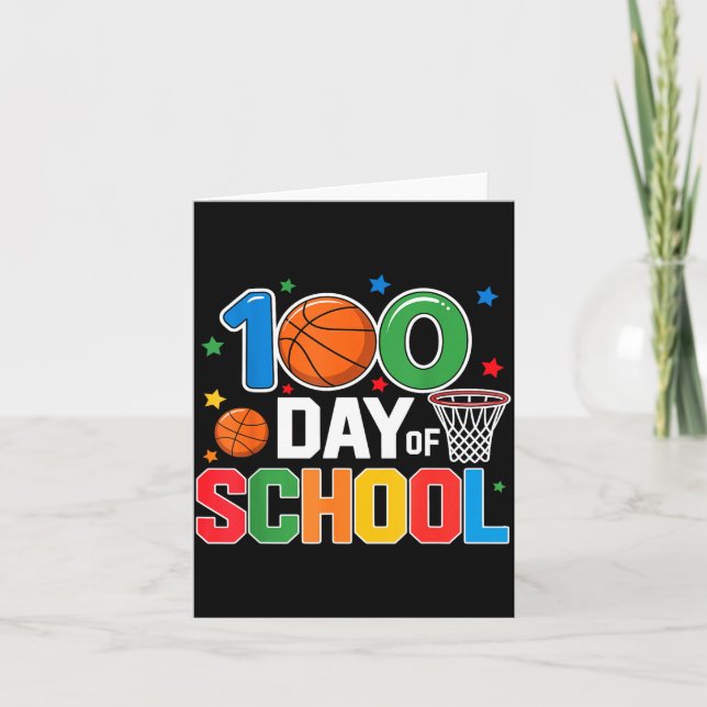 Cartão 100th Day Of School Basketball - Kids 100 Days Of  (Frente)