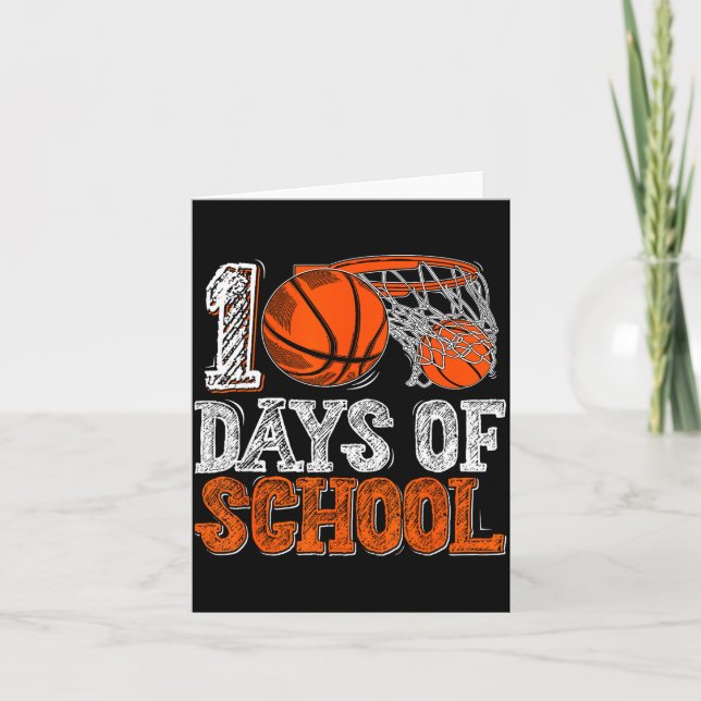Cartão 100th Day Of School Basketball Kids 100 Days Of Sc (Frente)
