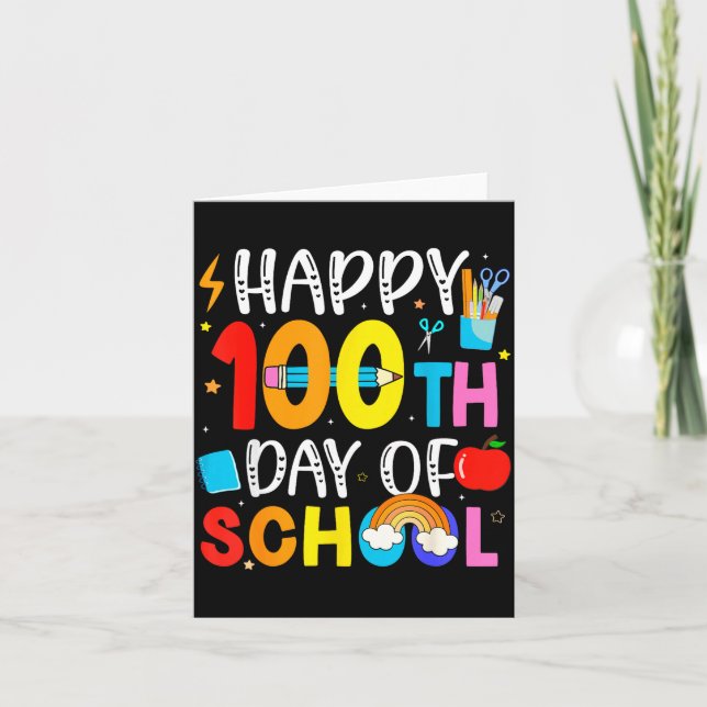 Cartão 100th Day Of School Teachers Students 100 Days Of  (Frente)