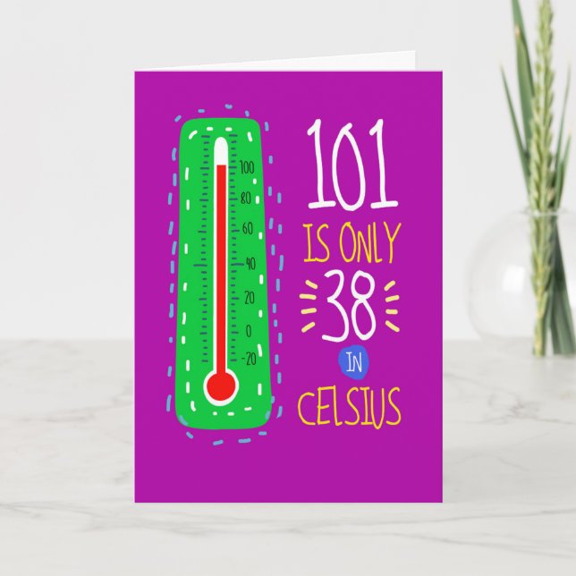 Cartão 101 Em Celsius Milestone Aniversário (Frente)