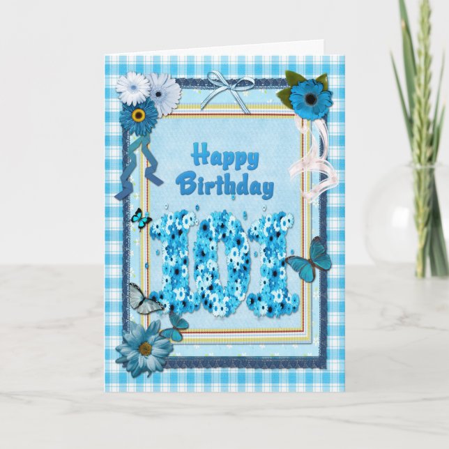 Cartão 101rua Aniversário com efeito de livro de abate (Frente)