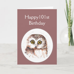 Cartão 101st Birthday Who Loves You, Cute Owl Humour