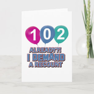 Cartão 102nd birthday designs