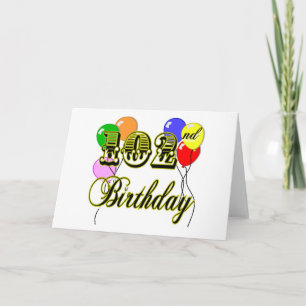 Cartão 102nd Birthday with Balloons