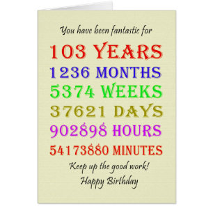 Cartão 103.º Aniversário - Marcos