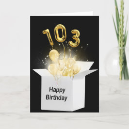 Cartão 103.º Balões de Aniversário na Caixa Branca