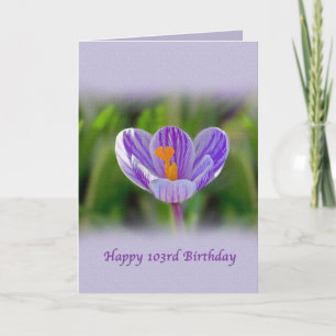 Cartão 103rd Birthday, Religious, Crocus Flower