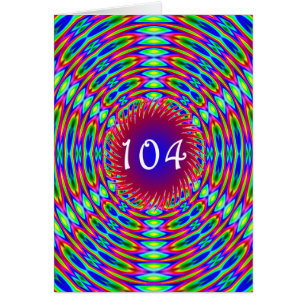 Cartão 104.º Aniversário Abstrato Trippy Swirls