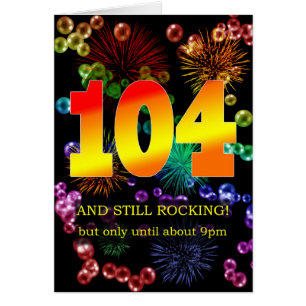 Cartão 104.º Aniversário Ainda Fogando
