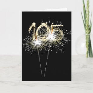Cartão 105º aniversário dos Sparklers de Preto  