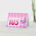 Cartão 105th Excelente-Tia feliz Mamã da avó do<br><div class="desc">Frente do cumprimento: Parabéns em seu aniversário. Verso do cumprimento: Pensamento de você com amor em seu aniversário e desejo lhe de tudo que lhe traz a felicidade & a alegria hoje e sempre.</div>