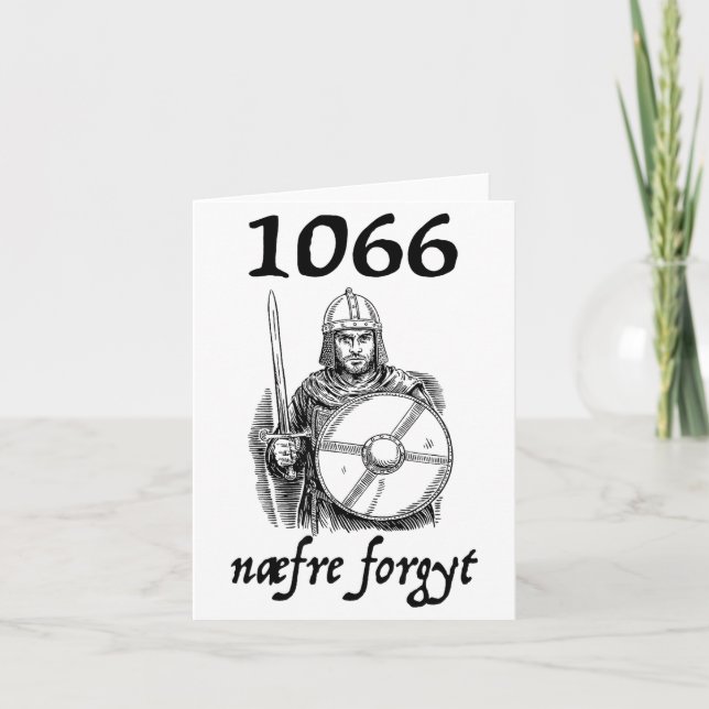 Cartão 1066 Never Forget Naefre Forgyt Funny English Hist (Frente)