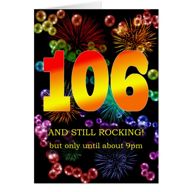 Cartão 106.º aniversário ainda em chamas (Frente)