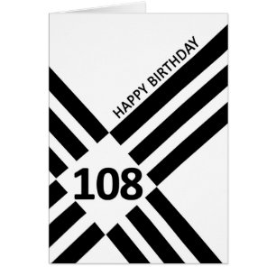 Cartão 108º aniversário do Design de Linha Negra Diagonal