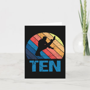 Cartão 10.º aniversário Caratê luta 10 anos meninas