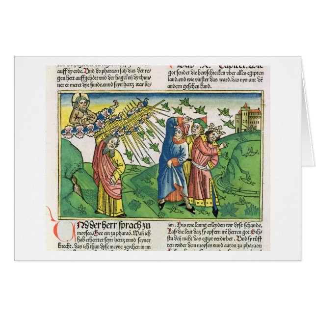 Cartão 10:1 do êxodo - 20 os sete pragas de Egipto: o pla (Frente Horizontal)