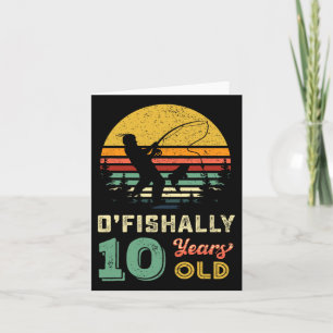 Cartão 10 Anos De Idade, Presente De Pesca 10 A 10 Anos,