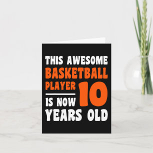 Cartão 10 anos Feliz 10.º Aniversário de Basquete 10.º Bi