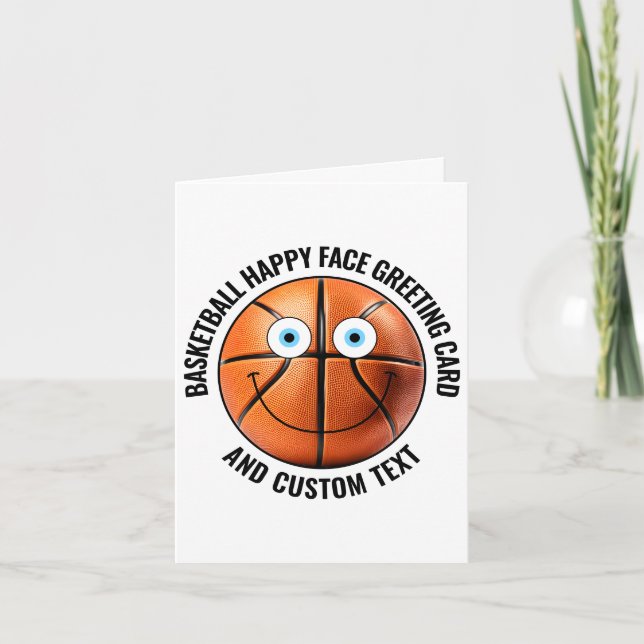 Cartão 10 Basquete Personalizado OLHOS AZUIS Face Feliz S (Frente)