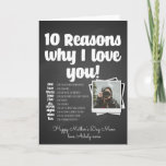 Cartão 10 razões porque te amo Dia de as mães aniversário<br><div class="desc">cartão de aniversário único criado pela Arty Apple Limited</div>