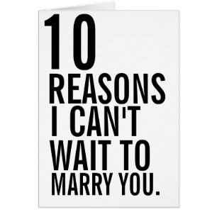 Cartão 10 razões que eu não posso esperar para o casar,