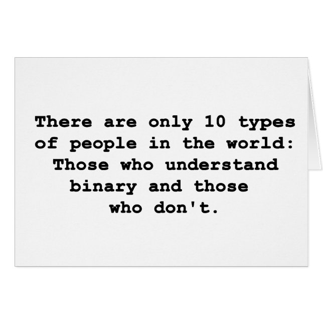 Cartão 10 tipos de pessoas (Frente Horizontal)