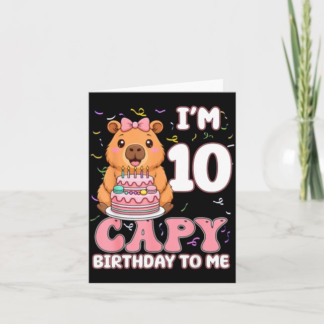 Cartão 10 Years Old Capy Birthday To Me 10th Birthday Cap (Frente)