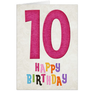 Cartão 10th Birthday Happy Birthday Card Design 4