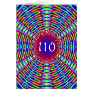Cartão 110.º Aniversário Abstrato Trippy Swirls