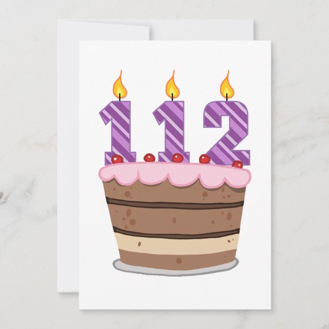 Cartão 112 Idade no Bolo de Aniversário (Frente)