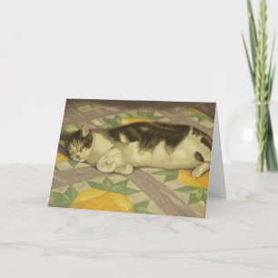 Cartão 1149 Cat on Quilt Birthday Card