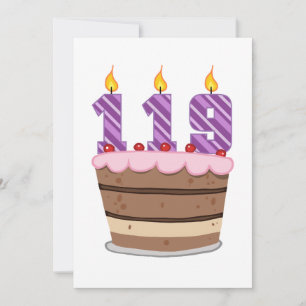 Cartão 119 anos no Bolo de Aniversário