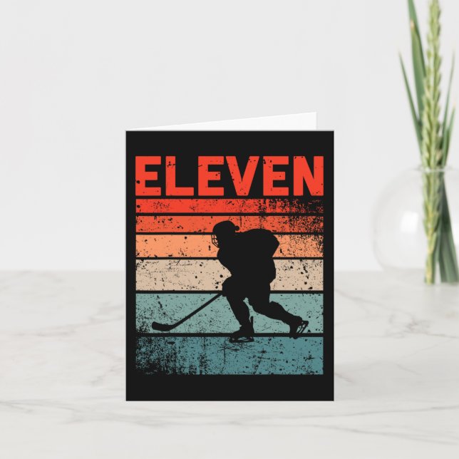 Cartão 11 Aniversário De Hóquei No Gelo De 11 Anos (Frente)
