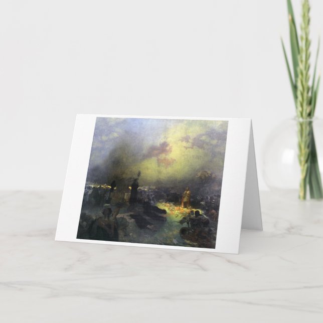 Cartão #11 Após a Batalha de Vitkov Hill, Mucha (Frente)