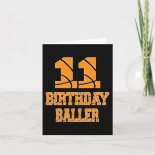 Cartão 11 Birthday Baller Boy 11 Anos De Basquete T