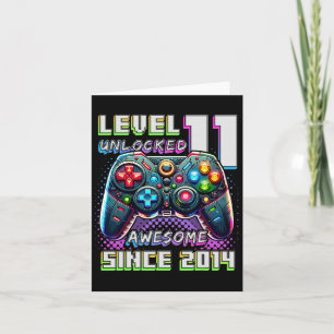 Cartão 11 Birthday Boy Level 11 Gamer 11 Year Video Gam