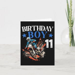 Cartão 11 Birthday Dirt Bike Motocross 11 anos B-da