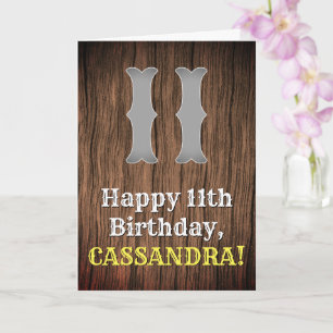 Cartão 11 Birthday: País Inpirado Olhar, Nome