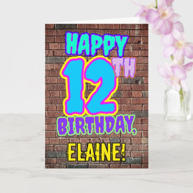 Cartão 12 Aniversário - Diversão, Grafite Urbano Inspirad (Orquídea)