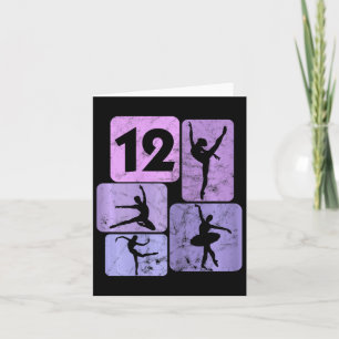 Cartão 12 Birthday Rapariga Balé Ballerina 12 Anos