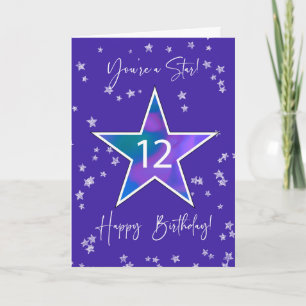 Cartão 12 Birthday Shining Star para Adolescentes ou adol
