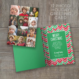Cartão 12 Colagem de Fotos Natal 2 Lados - Baixar