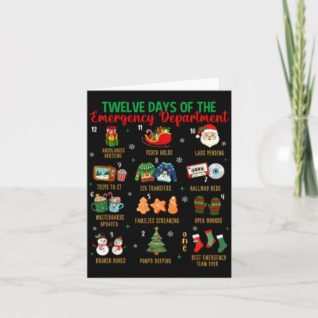 Cartão 12 Days Of An Emergency Department Er Nurse Christ (Frente)