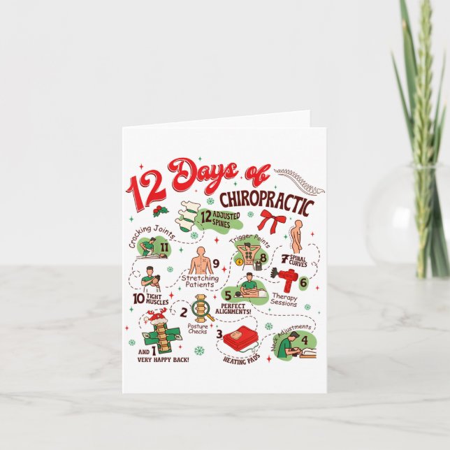 Cartão 12 Days Of Chiropractic Christmas Chiropractor  (Frente)