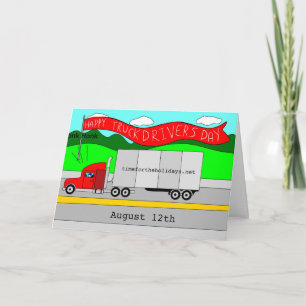 Cartão 12 de agosto é o Dia Nacional dos Motoristas de Ca