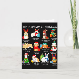 Cartão 12 Gatos De Natal Coelho Bunny Divertido Papai Noe