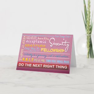 Cartão 12 step recovery slogans greeting card